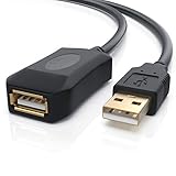 CSL - 10m Meter USB 2.0 Repeater- Verlängerungskabel Extension Cable aktiv mit Signalverstärkung - Signalverstärker Repeater - erweiterbar - vergoldete Kontakte - schwarz