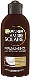 Garnier Bräunungs-Öl für Gesicht und Körper, Pflegendes Sonnen-Öl für schonend gebräunte Haut, Ambre Solaire, Mit Kokos-Duft, 1 x 200 ml