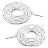 Ganzoo Schnürsenkel rund für Sneaker, Senkel, Laces, Tube Laces, Schuhbändel für Turnschuhe, Wanderstiefel, Arbeitsschuhe, Schnürsenkel Schuhbänder, Marke (Weiß, 3 Paar)