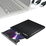 Archgon Style USB 2.0 Externer HD BD Player, Blu-ray BDXL Brenner extern für PC Laptop, USB-C Kabel, M-Disc, externes BluRay Laufwerk, External Optical BlueRay Drive extern, Alu Schwarz