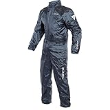 Dainese Rain Suit, Motorrad leichter, packbarer Regenanzug, mit reflektierenden Einsätzen, anthrazit, xl