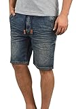 Blend Bartels Herren Jeans Shorts Jogger-Denim Kurze Hose Mit Elastischem Bund Und Destroyed-Optik Aus Stretch-Material Slim Fit, Größe:L, Farbe:Denim middleblue (76201)