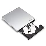 SALCAR Externes DVD Laufwerk USB 3.0 Multi DVD/CD Brenner für Notebook/Laptop/Desktops unter Windows Vista/XP/7/8/8.1/10/Linux und Apple MacBook Pro, MacBook Air, iMac OS, Silber