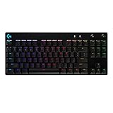 Logitech G PRO TKL mechanische Gaming-Tastatur, GX-Blue Clicky Switches, LIGHTSYNC RGB, Design ohne Nummernblock für Esport Gaming, Abnehmbares Mikro-USB-Kabel, Deutsches QWERTZ-Layout, Schwarz