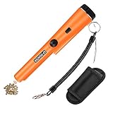 Homealexa Tragbar Metallsuchgerät,Metall PinPointer IP66 Wasserdichter mit eingebautem LED Indicator/Alarm Licht/ 360° Scan/Holster für Goldmünze Hunt, Relikte, Schmuck