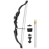 SET: Compoundbogen Hawk® 31 ' (79 cm) Schwarz 20 lbs Cable Wire RH - Kinderbogen / Jugendbogen