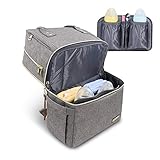 Pipibear Wickelrucksack Doppeldecker Baby Wickeltasche Rucksack Groß Wasserdichter Reiserucksack für Mama und Papa