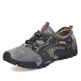 FLARUT Herren Sommer Trekking Sandale Wanderschuhe Super Atmung Draussen Hiking Schuhe Mesh Vamp Wasserschuhe Sport Laufen Klettern(Grau,44)