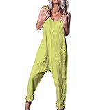 TIMEMEAN Jumpsuit Damen Grosse Grössen Beiläufig Ärmellos Feste Lose Riemen Weste Spielanzug Overall