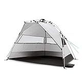 Qeedo Quick Bay Strandmuschel, UV-Schutz (UV80), Strandzelt mit Quick-Up-System - Warmgrey