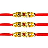 Set von drei Rakhi Faden, Raksha Bandhan Geschenk für Ihren Bruder, Gelb, Orange und rosa Farbe