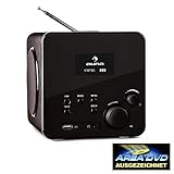 auna - Radio Gaga BK, Internetradio, Digitalradio, WLAN-Radio, LAN, DAB/DAB+ / UKW-Tuner mit RDS, AUX-Eingang, Line-Ausgang, MP3-USB-Port, Equalizer, Wecker, schwarz
