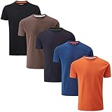 Charles Wilson 5er Packung Einfarbige T-Shirts mit Rundhalsausschnitt (Medium, Dark Essentials Type 42)