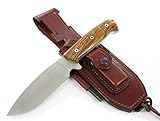 JEO-TEC Nº1 Theone Outdoor Camping Gürtelmesser Jagdmesser Überlebensmesser Survival Bushcraft Messer - Premium Qualität - Deutsche Stahl BÖHLER N690C - Lederscheide Feuerstahl Messerschärfer
