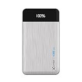 Xlayer Powerbank X-Charger 5.000 mAh, Zusatzakku Externer Akku für Smartphone und Tablet, inklusive LED Anzeige, Silber