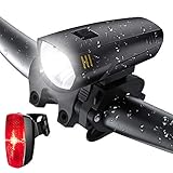 LIFEBEE Batterie LED Fahrradlicht Set, LED Fahrradbeleuchtung Frontlicht Rücklicht Fahrradlampe, 2 Licht-Modi, IPX5 Wasserdicht Fahrradlichter für Mountainbike, Batterie Nicht inklusive