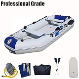 Zhyaj Aufblasbares Kajak 2 Personen Angeln in Canal Transportables Thickenin Inflatable Boat Riot Set Aquaglide, White Blue,330 * 140cm