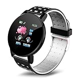 Smartwatch Fitness Tracker mit Herzfrequenz-Blutdruckmessgerät Aktivitätstracker Wasserdicht Schrittzähler Smartwatch mit Schlafüberwachung Schrittzähler für Damen Herren