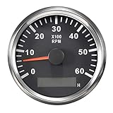 Universal-Tachometer/Drehzahlmesser bis 6000RPM 85mm 9-32V mit Hintergrundbeleuchtung