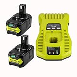 Ersatz Ladegerät 3A mit 2X 18V 5.0Ah akku für Ryobi 18V RB18L50 RB18L40 RB18L25 RB18L15 RB18L13 P108 P107 P122 P104 P105 P102 P103 werkzeuge Batterie