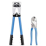 Amzdeal Crimpzange Set Gerät Kabelschuh Crimper Sperrad Kabel Crimp Zange mit Kabelschneider Drahtkabel schneiden und Crimpen Arbeitssparendes Design langlebig