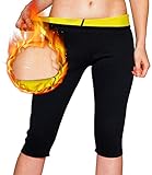 Novecasa Sauna Schwitzweste Langarm Damen Hose Abnehmen Fitness Shorts Sweatpants aus Neopren, Fitnesskorsett zum Schwitzen, Fettverbrennung, Bauchweg, Shorts, XXXX-Large