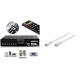 HD LINE HDMI Receiver für Sat - Digitaler Satelliten HD Receiver & Goobay 50754 Sat Anschlusskabel, Antennenkabel, Koaxialkabel, F-Stecker auf F-Stecker,2-Fach geschirmt, 3,5m, 80 dB, weiß