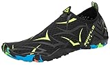 SAGUARO Badeschuhe Wasserschuhe Damen Herren Schwimmschuhe Strandschuhe Aquaschuhe Surfschuhe Barfußschuhe Tauchschuhe Wassersportschuhe für Männer Frauen(018 Schwarz,43 EU)