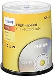 Philips CD-R Rohlinge (700 MB Data/ 80 Minuten, 52x High Speed Aufnahme, 100er Spindel)