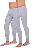 BestSale247 2er Pack Herren Thermo Unterhose Lang -Thermo Unterhemd Männer Skiunterwäsche Thermounterwäsche Baumwolle (Grau, 4XL)