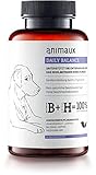 animaux Daily Balance – Kau-Tabletten für Hunde zur Beruhigung & Entspannung mit Baldrian Johanniskraut Lavendel I Pflanzliche Unterstützung als Leckerli bei Angst, Stress & Nervosität I Relax Snack