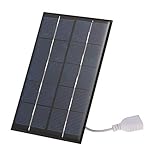 Decdeal Tragbares Solar Ladegerät 2.5W / 5V mit USB Anschluss Monokristallines Silikon Kompaktes Solarpanel Telefon Mobiltelefon Energienbank Ladegerät für Kampierendes Wandern 142 x 88 x 3mm