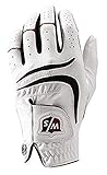 Wilson Staff Herren Golfhandschuh, Grip Plus, Material-Kombi, Größe: M, Linkshand, MLH, weiß, WGJA00680M