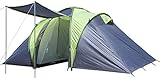 EXPLORER Zelt Sierra 4 Familienzelt mit 2 Schlafkabinen 420(140x140x140)x210x180cm 2+2 Personen 3000mm Wassersäule Ring Pin System wettergeschützter Eingang Camping Outdoor Wandern Familie