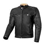 SHIMA Winchester, Herren Motorradjacke mit Protektoren Leder Stadt Classic Vintage Motorrad Jacke, Schwarz, Größe 3XL