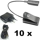 10 Stück ADAM HALL SLED 1 PRO LED-Notenpultleuchte incl. Stecker-Netzteil, USB-Kabel (2x Leuchtdioden je Lampe) Flexilight Minilight SLED1PRO