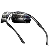 Tarent Sonnenbrille Herren polarisiert mit Hochwertiger Al+Mg Metallrahmen, Fahrradbrille Sportbrille Fahrer Brille für Wandern Motorradfahren Golfen und Fischen