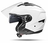 ATO Moto Jet Helm LA Street Motorradhelm mit Doppelvisier System Integrierte Visiermechanik 4 punkt Belüftung und neuster Sicherheitsnorm ECE 2205 Größe: L 59-60cm