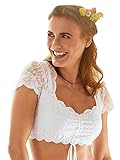 Nina von C. Dirndl-Bluse, Kurzarm Damen,44,Weiß