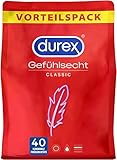 Durex Gefühlsecht Kondome – Hauchzarte Kondome für intensives Empfinden und innige Zweisamkeit – 40er Großpackung (1 x 40 Stück)