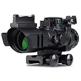 VERY100 Zielfernrohr 4x32mm Leuchtpunktvisier mit Fiberoptic Red Green Dot Visier Zielger�t