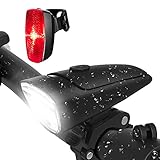 LIFEBEE LED Fahrradlicht, Batterie Fahrradbeleuchtung Fahrradlampe Fahrradlicht Vorne Rücklicht Set, Wasserdicht Batterieleuchtenset für Fahrrad, 2 Lichtmodi, Batterie Nicht inklusive