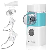 Inhalator Vernebler, MaxKare Tragbar Inhaliergerät Geräuscharmer Inhalationsgerät, Inhalator mit Musik-Funktion,für Atemwegserkrankungen,Mehrweg