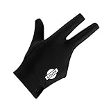 MagiDeal 3-Finger-Handschuhe Billard Snooker Queue Handschuhe für Rechte Hand - Schwarz