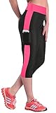 BOZEVON Damen Sport Yoga Leggings Jogginghose Frau Stretch Trainingshose Laufen Training Tights athletische Fitness Hose, Rosa