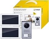 Vimar K40916 Video-Türsprechanlage, 7 Zoll (17,8 cm), Touchscreen, zweifamiliär, mit Netzteil, Grau