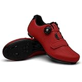 JINFAN Fahrradschuhe Radsportschuhe Herren Damen,Road Cycling Schuhe,MTB Radschuhe Mountainbike Schuhe Unisex Erwachsene,Red-42EU