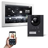 Goliath Hybrid | IP | Full-HD Video Türsprechanlage | App | 1-Fam | 1 x Full-Touchscreen 25,4 cm (10') | Aluminium Unterputz Türstation | 180° Ultra-Weitwinkel | AV-IPS-104