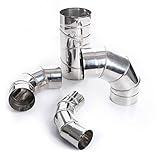 rg-vertrieb Edelstahl Bogen Ofenknie Kaminrohr Ofenbogen Knie Rohr Heizung Schornstein Sanierung 0-90° verstellbar (Ø 100mm)
