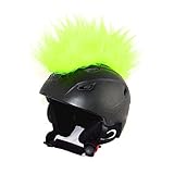 Helm-Irokese für den Motorradhelm, Crosshelm, Motocrosshelm oder Skihelm - verwandelt den Helm in ein EINZELSTÜCK - der HINGUCKER - Irokesenaufsatz Punk - Helm-Aufkleber (Neon-Gelb)